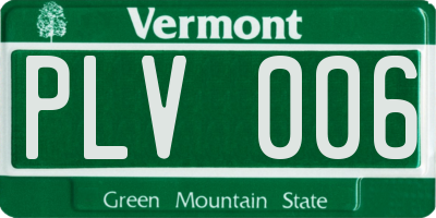 VT license plate PLV006
