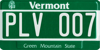 VT license plate PLV007