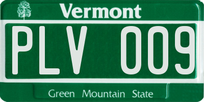 VT license plate PLV009