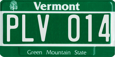 VT license plate PLV014