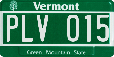 VT license plate PLV015