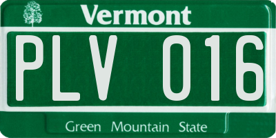 VT license plate PLV016