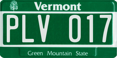 VT license plate PLV017