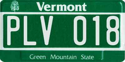 VT license plate PLV018