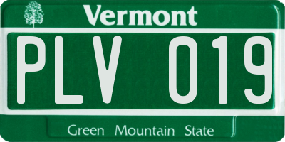 VT license plate PLV019