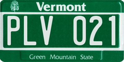 VT license plate PLV021
