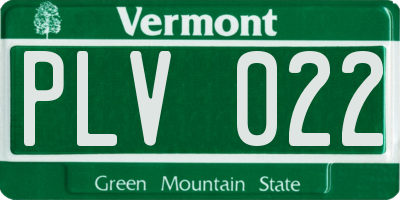 VT license plate PLV022