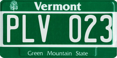 VT license plate PLV023