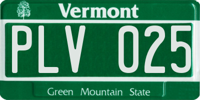 VT license plate PLV025