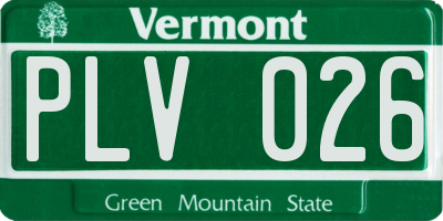 VT license plate PLV026