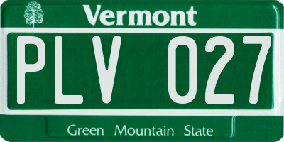 VT license plate PLV027