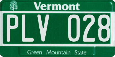 VT license plate PLV028