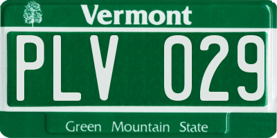 VT license plate PLV029