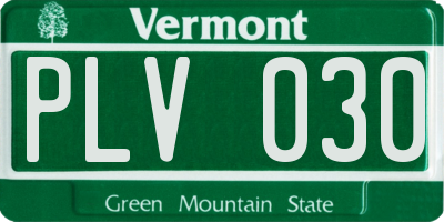 VT license plate PLV030