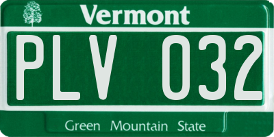 VT license plate PLV032