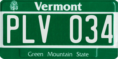 VT license plate PLV034