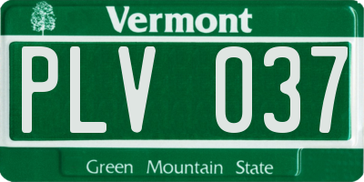 VT license plate PLV037