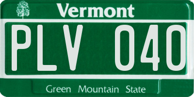 VT license plate PLV040
