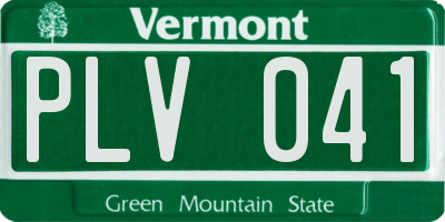 VT license plate PLV041