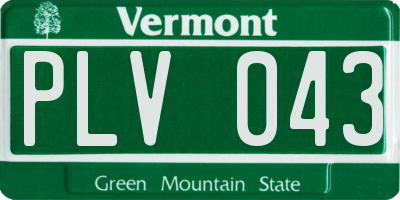 VT license plate PLV043