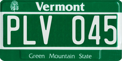 VT license plate PLV045