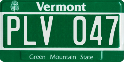 VT license plate PLV047