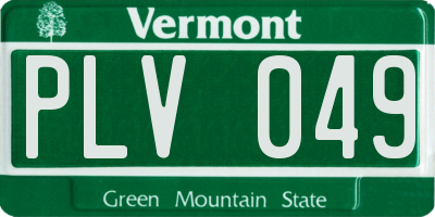 VT license plate PLV049