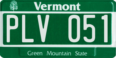 VT license plate PLV051