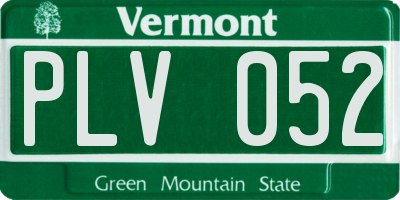 VT license plate PLV052