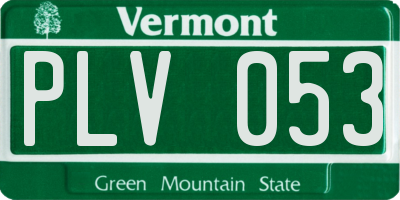 VT license plate PLV053