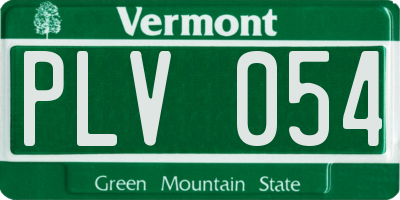 VT license plate PLV054