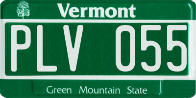 VT license plate PLV055