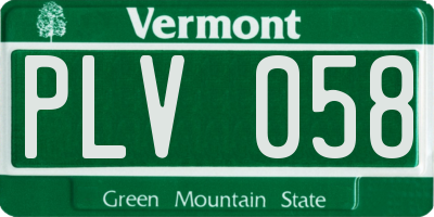 VT license plate PLV058