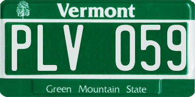 VT license plate PLV059