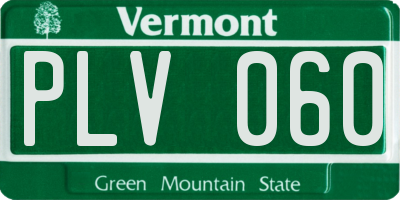 VT license plate PLV060