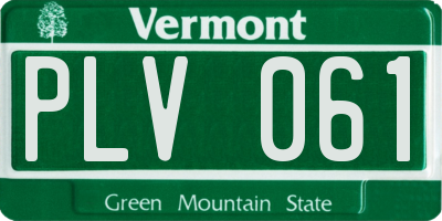 VT license plate PLV061