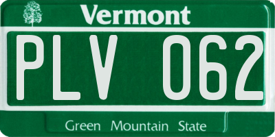 VT license plate PLV062