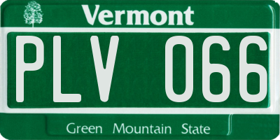 VT license plate PLV066