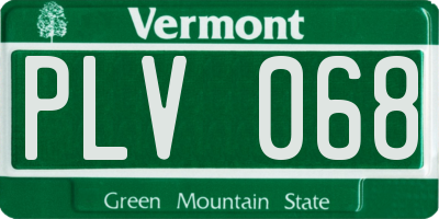 VT license plate PLV068
