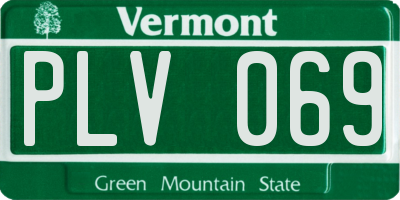 VT license plate PLV069