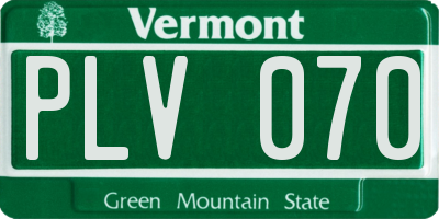 VT license plate PLV070