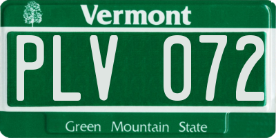 VT license plate PLV072