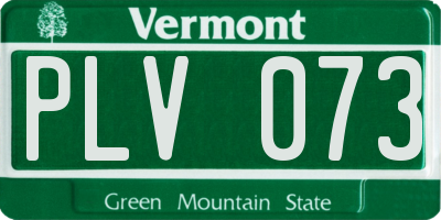 VT license plate PLV073