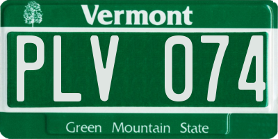 VT license plate PLV074