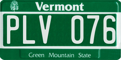 VT license plate PLV076