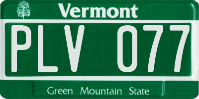 VT license plate PLV077