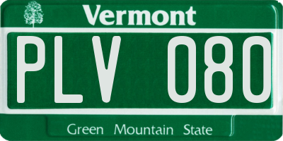 VT license plate PLV080