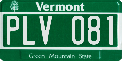 VT license plate PLV081