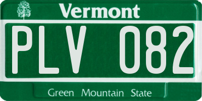 VT license plate PLV082