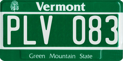 VT license plate PLV083